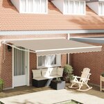 Store rétractable automatique vidaXL Beige 400x300 cm
