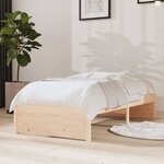 vidaXL Cadre de lit bois massif 75x190 cm petit simple