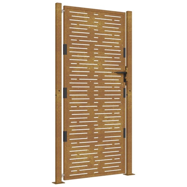 vidaXL Portail de jardin 105x205 cm acier corten conception de carré