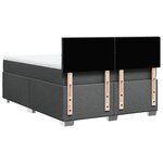 vidaXL Sommier à lattes de lit avec matelas Gris foncé 140x200cm Tissu