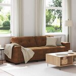 vidaXL Canapé avec coussin Marron Faux cuir & Bois