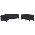 vidaXL Ensemble de canapés 3 Pièces noir velours