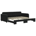 vidaXL Lit de jour avec lit gigogne noir 90x190 cm velours