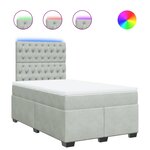 vidaXL Sommier à lattes de lit et matelas Gris clair 120x200cm Velours