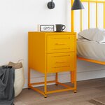 vidaXL Table de chevet jaune moutarde 36x39x60 5 cm acier