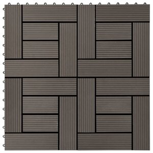 vidaXL Carreaux de terrasse 22 Pièces 30 x 30 cm 2 m² WPC Marron foncé