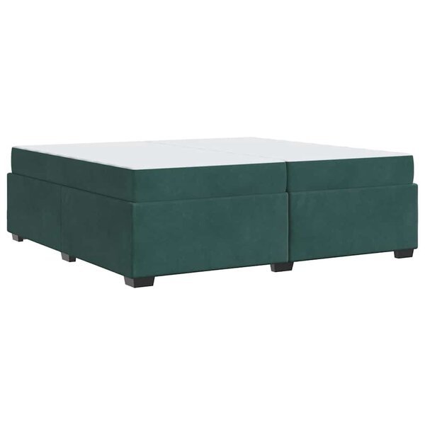 vidaXL Cadre de lit avec matelas Vert foncé 200 x 200 cm tissu