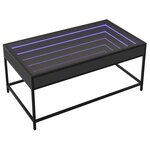 vidaXL Table basse avec LED infini noir 90x50x41 cm