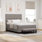 vidaXL Lit à ressorts avec tête de lit Taupe 160 x 200 cm tissu