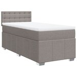 vidaXL Sommier à lattes de lit avec matelas Taupe 100x200 cm Tissu