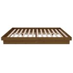 vidaXL Cadre de lit sans matelas marron miel bois massif