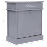 vidaXL Armoire à chaussures Gris 50 x 28 x 58 cm Bois de Paulownia