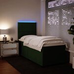 vidaXL Sommier à lattes de lit avec matelas Vert foncé 100x200 cm