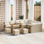 vidaXL Ensemble de canapé de jardin avec coussin 13 Pièces beige et crème