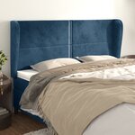 vidaXL Tête de lit avec oreilles Bleu foncé 163x23x118/128 cm Velours