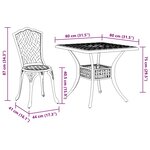 vidaXL Ensemble de tables de jardin 3 Pièces Bronze Aluminium coulé