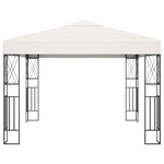 vidaXL Tonnelle avec guirlande lumineuse à LED 3x3 m Crème Tissu