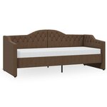 vidaXL Lit avec matelas et éclairage USB Marron foncé Tissu 90x200 cm