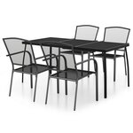vidaXL Ensemble à manger de jardin 5 Pièces anthracite acier