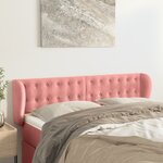 vidaXL Tête de lit avec oreilles Rose 147x23x78/88 cm Velours