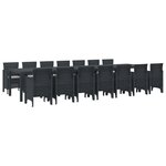 vidaXL Ensemble de salle à manger de jardin avec coussins 15 pc PP