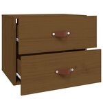 vidaXL Table de chevet murale Marron miel 50x36x40 cm
