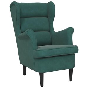 vidaXL Fauteuil vert foncé velours