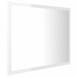 vidaXL Miroir à LED de bain Blanc brillant 60x8 5x37 cm Acrylique