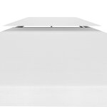 vidaXL Toile de toit de belvédère 2 niveaux 310 g/m² 4x3 m Blanc
