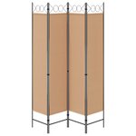 vidaXL Paravent 4 panneaux Beige 160 x 200 cm Tissu