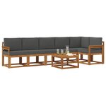 vidaXL Ensemble de canapés d'extérieur 7 Pièces Naturel et Anthracite