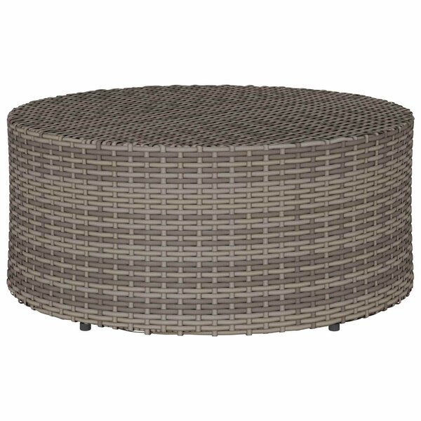 vidaXL Table Basse d'extérieur Gris Ø 68 x 30 cm polyrotin