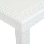 vidaXL Table de jardin Blanc 150x90x72 cm Plastique Aspect de rotin