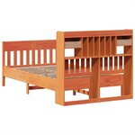 vidaXL Cadre de lit sans matelas cire marron 135x190cm bois pin massif