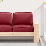 vidaXL Set de coussins de palette 2 Pièces Rouge bordeaux 60 x 60 x 12 cm