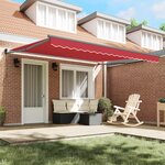 vidaXL Auvent Rétractable Rouge 400 × 300 cm Polyester et Aluminium