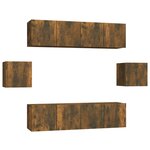 vidaXL Ensemble de meubles TV 6 Pièces Chêne fumé Bois d'ingénierie