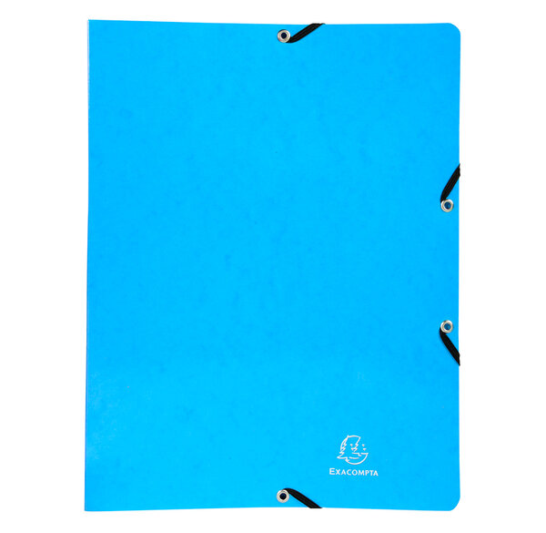 Classeur à élastiques 2 anneaux 15mm Iderama - A4, bleu clair EXACOMPTA