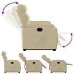 vidaXL Fauteuil inclinable Crème Tissu