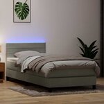 vidaXL Sommier à lattes de lit et matelas et LED gris clair 100x210cm velours