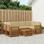 vidaXL Ensemble de canapés d'extérieur 7 Pièces Naturel et Beige