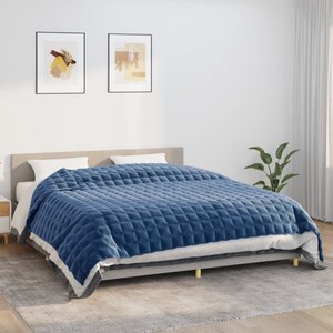 vidaXL Couverture lestée Bleu 235x290 cm 15 kg Tissu