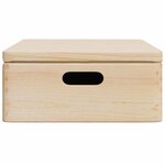 vidaXL Boîte en bois avec couvercle et poignées bois de pin massif