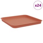 vidaXL Plateau carré à fleurs 24 pc Rouge brique 32 x 32 x 2 5 cm