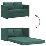 vidaXL Canapé-lit 2 en 1 vert foncé 122x204x55 cm velours