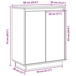 vidaXL Buffet 60x34x75 cm Bois massif de pin