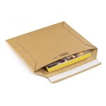 Pochette carton micro-cannelé rigide brune à fermeture adhésive raja 33x23 cm (lot de 100)