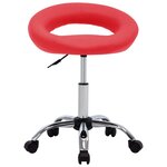 vidaXL Chaise pivotante à manger Rouge Similicuir