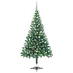 vidaXL Arbre de Noël artificiel pré-éclairé/boules 120 cm 230 branches