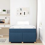 vidaXL Cadre de lit avec matelas Bleu 120 x 190 cm tissu
